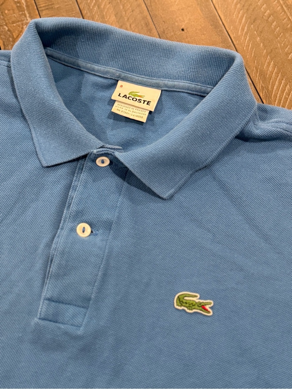 Lacoste Men’s Sky Blue Piqué Polo with Croc Logo